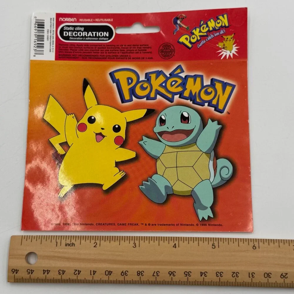 Pokemon Gotta Catch 'em all Dessert Plates (8 Plates) & Static Cling Sticker